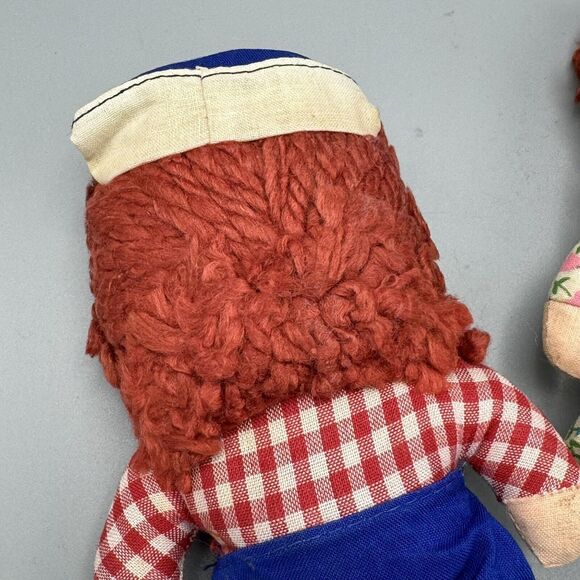 Vtg Knickerbocker Raggedy Andy and Raggedy Anne 6.5” Dolls Cloth Rag Doll Toys - Picture 8 of 12